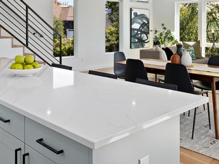 Kitchen white quartz countertop